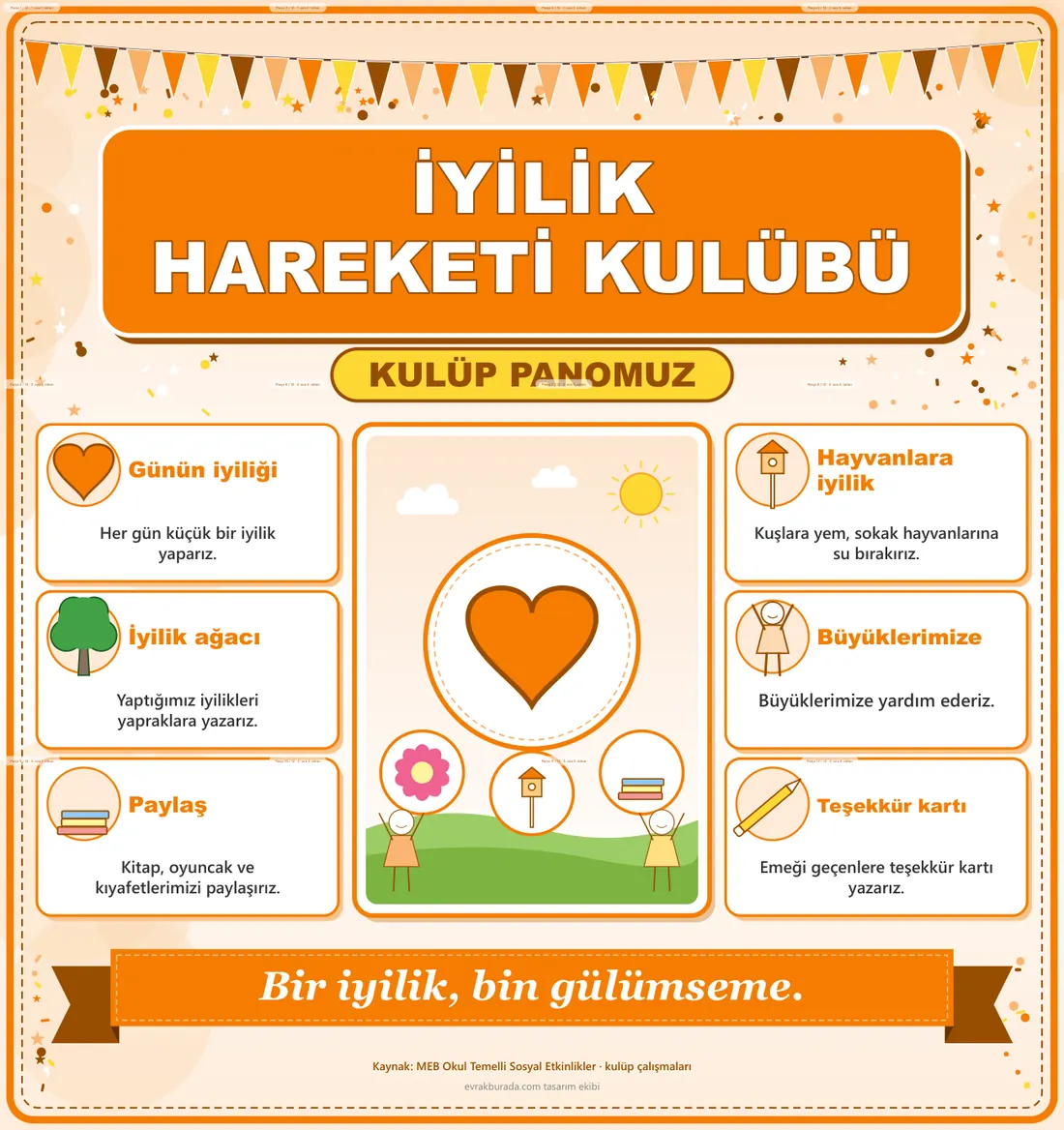 İyilik Hareketi Kulübü Dev Panosu (12 parça · 84 × 89 cm) birleşik görünüm
