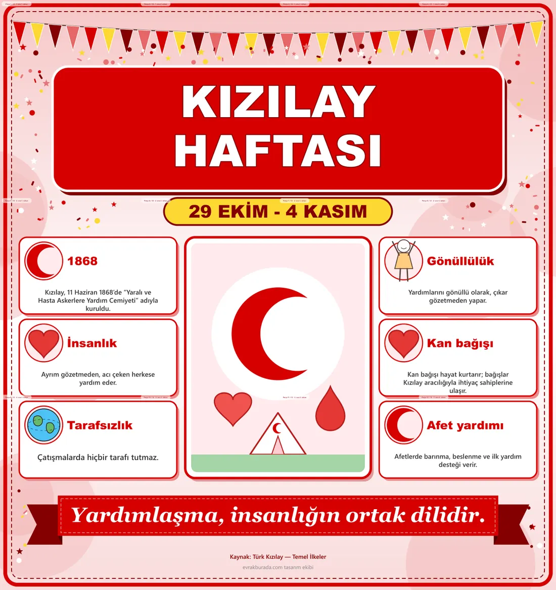 Kızılay Haftası Dev Panosu (12 parça · 84 × 89 cm) birleşik görünüm