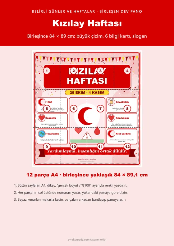 Kızılay Haftası Dev Panosu (12 parça · 84 × 89 cm) kapağı