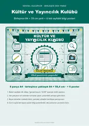 Kültür ve Yayıncılık Kulübü Pano Şeridi ve 6 Bilgi Posteri (8 parça · 84 × 59 cm) — 1. sayfa