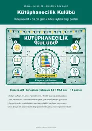 Kütüphanecilik Kulübü Pano Şeridi ve 6 Bilgi Posteri (8 parça · 84 × 59 cm) — 1. sayfa