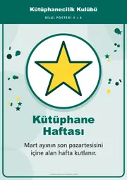Kütüphanecilik Kulübü Pano Şeridi ve 6 Bilgi Posteri (8 parça · 84 × 59 cm) — 13. sayfa