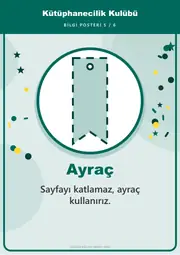 Kütüphanecilik Kulübü Pano Şeridi ve 6 Bilgi Posteri (8 parça · 84 × 59 cm) — 14. sayfa