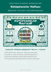 Kütüphaneler Haftası Pano Şeridi ve 6 Bilgi Posteri (8 parça · 84 × 59 cm) — 1. sayfa