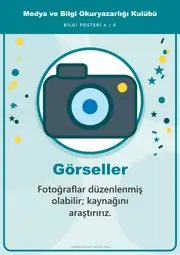 Medya ve Bilgi Okuryazarlığı Kulübü Pano Şeridi ve 6 Bilgi Posteri (8 parça · 84 × 59 cm) — 13. sayfa
