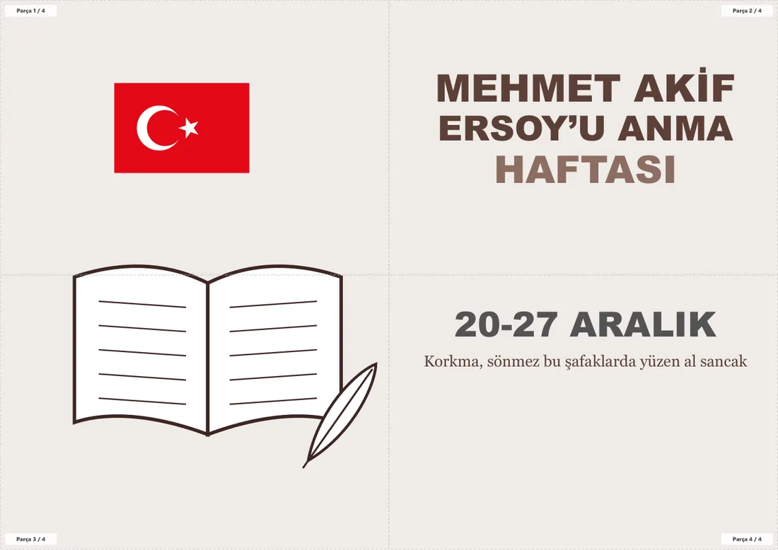Mehmet Akif Ersoy’u Anma Haftası Pano ve Etkinlik Paketi birleşik görünüm