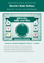 Mevlid-i Nebî Haftası Pano Şeridi ve 6 Bilgi Posteri (8 parça · 84 × 59 cm) — 1. sayfa