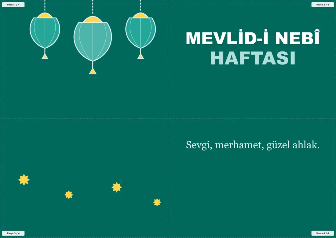 Mevlid-i Nebî Haftası Pano ve Etkinlik Paketi birleşik görünüm