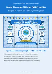 Model Birleşmiş Milletler (MUN) Kulübü Pano Şeridi ve 6 Bilgi Posteri (8 parça · 84 × 59 cm) — 1. sayfa