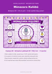 Münazara Kulübü Pano Şeridi ve 6 Bilgi Posteri (8 parça · 84 × 59 cm) — 1. sayfa