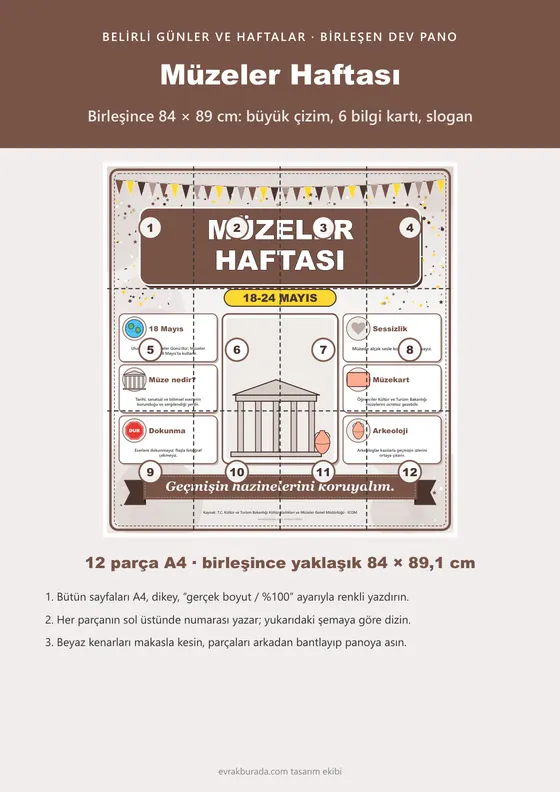 Müzeler Haftası Dev Panosu (12 parça · 84 × 89 cm) kapağı