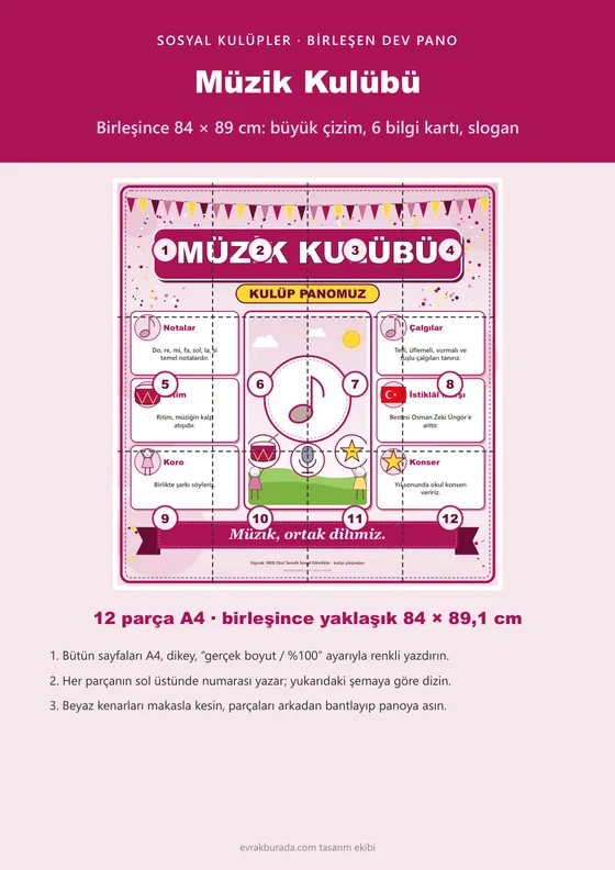 Müzik Kulübü Dev Panosu (12 parça · 84 × 89 cm) kapağı
