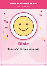 Nezaket Hareketi Kulübü Pano Şeridi ve 6 Bilgi Posteri (8 parça · 84 × 59 cm) — 13. sayfa