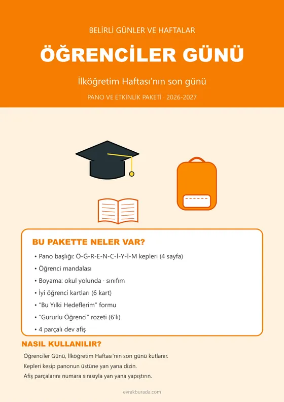 Öğrenciler Günü Pano ve Etkinlik Paketi kapağı