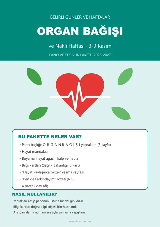 Organ Bağışı ve Nakli Haftası Pano ve Etkinlik Paketi kapağı
