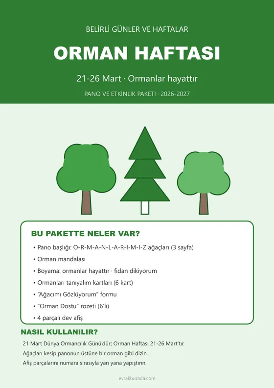 Orman Haftası Pano ve Etkinlik Paketi kapağı