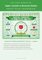 Sağlık, Temizlik ve Beslenme Kulübü Pano Şeridi ve 6 Bilgi Posteri (8 parça · 84 × 59 cm) — 1. sayfa
