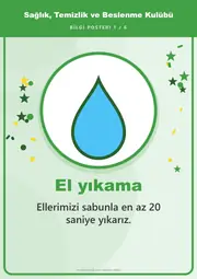 Sağlık, Temizlik ve Beslenme Kulübü Pano Şeridi ve 6 Bilgi Posteri (8 parça · 84 × 59 cm) — 10. sayfa
