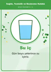 Sağlık, Temizlik ve Beslenme Kulübü Pano Şeridi ve 6 Bilgi Posteri (8 parça · 84 × 59 cm) — 12. sayfa