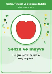 Sağlık, Temizlik ve Beslenme Kulübü Pano Şeridi ve 6 Bilgi Posteri (8 parça · 84 × 59 cm) — 14. sayfa