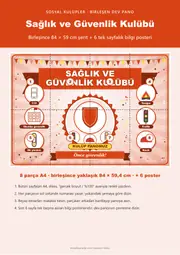 Sağlık ve Güvenlik Kulübü Pano Şeridi ve 6 Bilgi Posteri (8 parça · 84 × 59 cm) — 1. sayfa