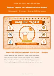 Sağlıklı Yaşam ve Fiziksel Aktivite Kulübü Pano Şeridi ve 6 Bilgi Posteri (8 parça · 84 × 59 cm) — 1. sayfa