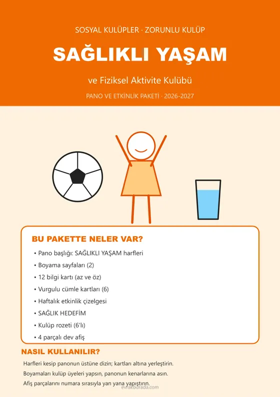 Sağlıklı Yaşam ve Fiziksel Aktivite Kulübü Panosu kapağı