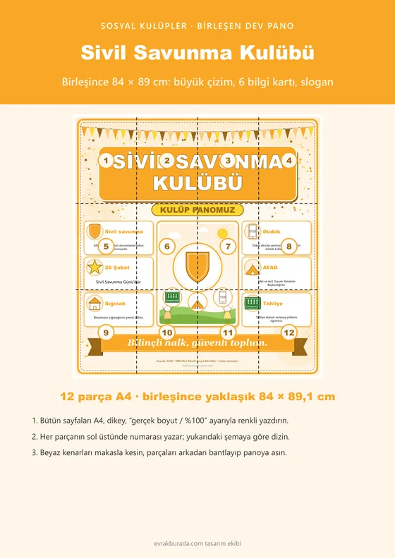 Sivil Savunma Kulübü Dev Panosu (12 parça · 84 × 89 cm) kapağı