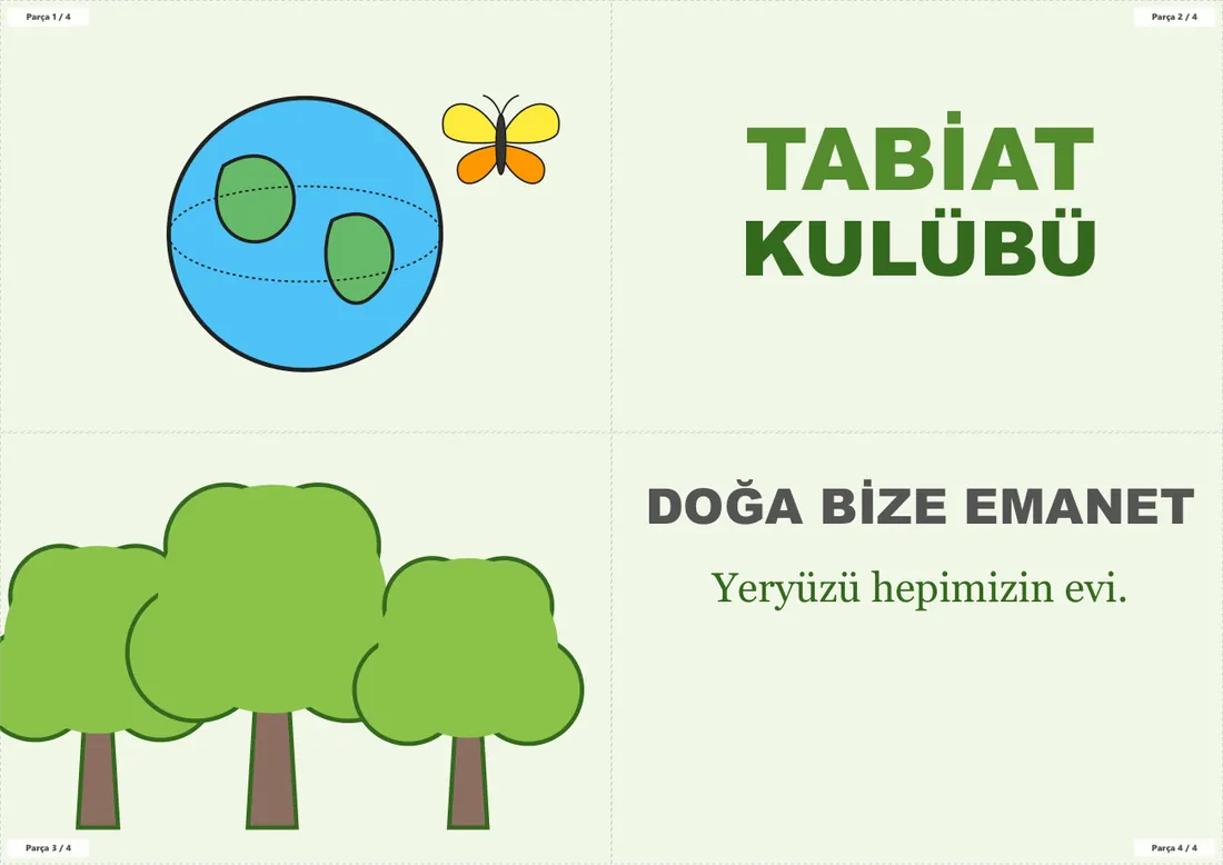 Tabiat ve Yaşanabilir Çevre Kulübü Panosu birleşik görünüm