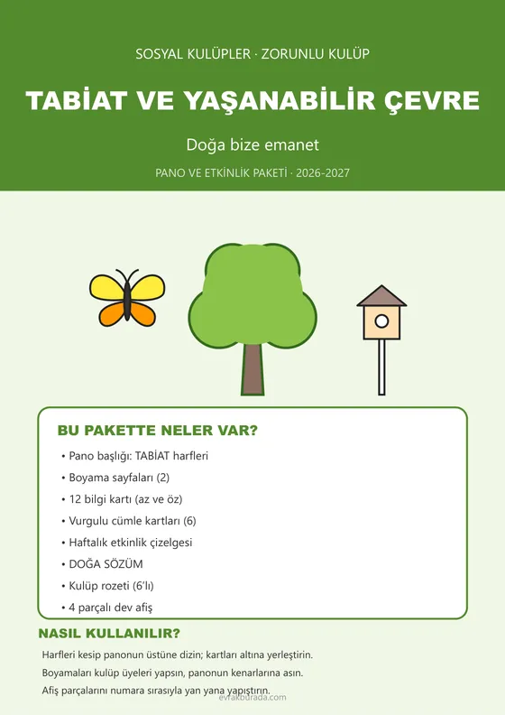 Tabiat ve Yaşanabilir Çevre Kulübü Panosu kapağı