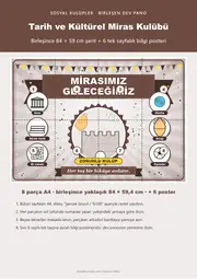 Tarih ve Kültürel Miras Kulübü Pano Şeridi ve 6 Bilgi Posteri (8 parça · 84 × 59 cm) — 1. sayfa