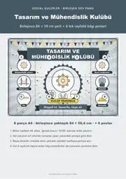 Tasarım ve Mühendislik Kulübü Pano Şeridi ve 6 Bilgi Posteri (8 parça · 84 × 59 cm) — 1. sayfa