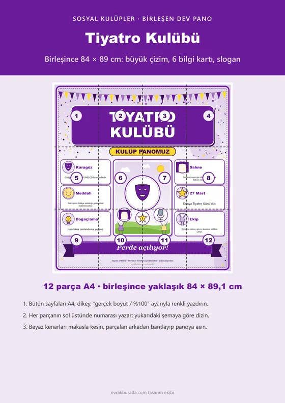 Tiyatro Kulübü Dev Panosu (12 parça · 84 × 89 cm) kapağı