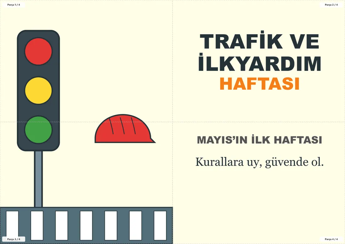 Trafik ve İlkyardım Haftası Pano ve Etkinlik Paketi birleşik görünüm