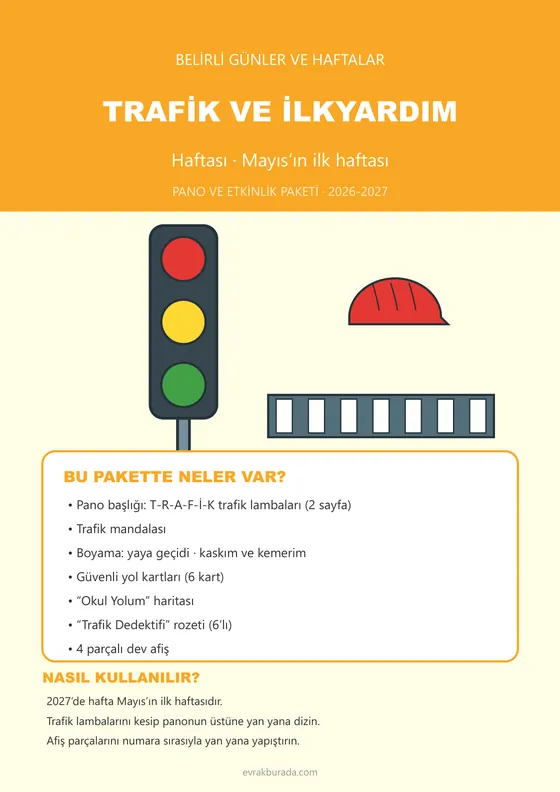 Trafik ve İlkyardım Haftası Pano ve Etkinlik Paketi kapağı