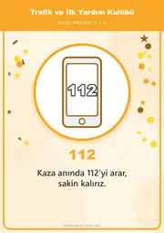 Trafik ve İlk Yardım Kulübü Pano Şeridi ve 6 Bilgi Posteri (8 parça · 84 × 59 cm) — 14. sayfa