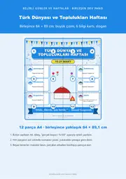 Türk Dünyası ve Toplulukları Haftası Dev Panosu (12 parça · 84 × 89 cm) — 1. sayfa
