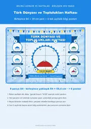 Türk Dünyası ve Toplulukları Haftası Pano Şeridi ve 6 Bilgi Posteri (8 parça · 84 × 59 cm) — 1. sayfa