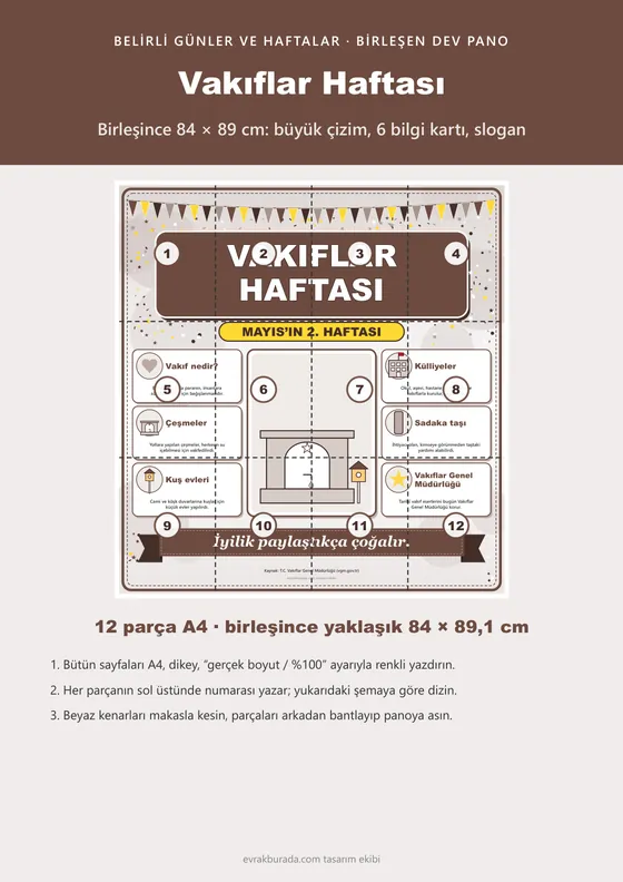 Vakıflar Haftası Dev Panosu (12 parça · 84 × 89 cm) kapağı