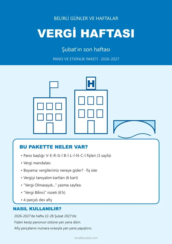 Vergi Haftası Pano ve Etkinlik Paketi kapağı