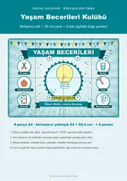 Yaşam Becerileri Kulübü Pano Şeridi ve 6 Bilgi Posteri (8 parça · 84 × 59 cm) — 1. sayfa