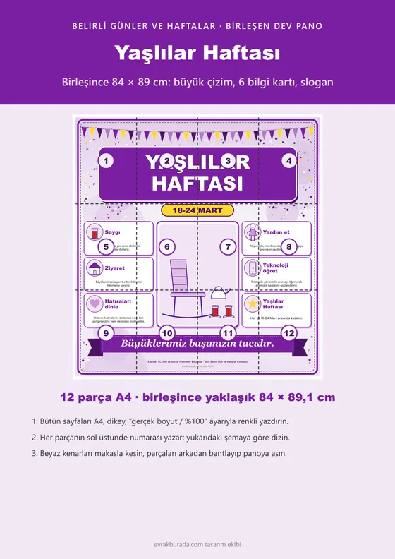 Yaşlılar Haftası Dev Panosu (12 parça · 84 × 89 cm) kapağı