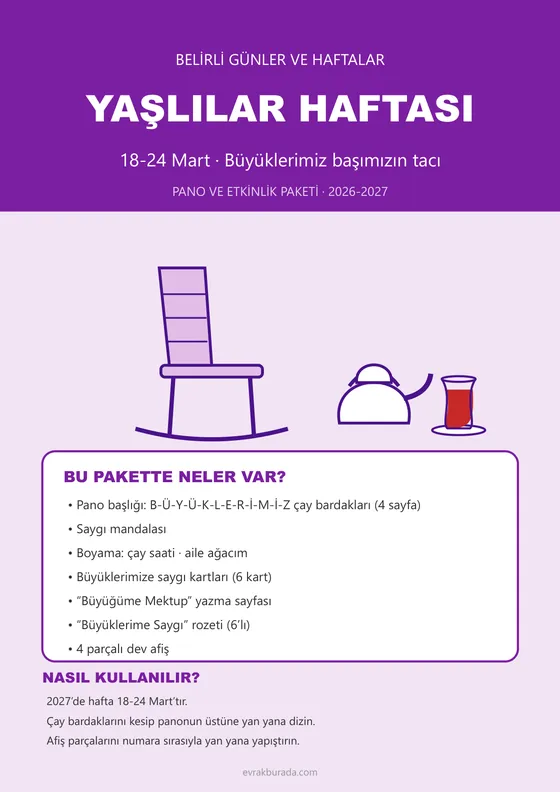 Yaşlılar Haftası Pano ve Etkinlik Paketi kapağı